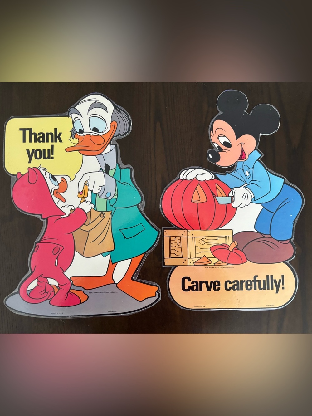 Vintage Halloween Disney Bulletin Board Die Cut Outs Mickey Teacher McDuck 1978